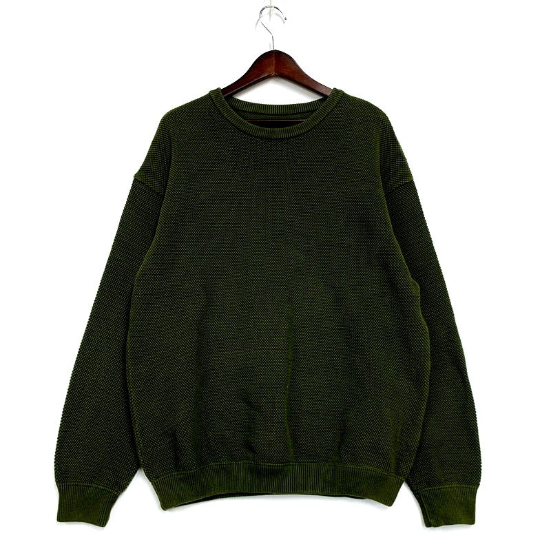 【中古品】【メンズ】 KANOKO MOSS STITCH CREW 2003-027 鹿の子 モスステッチ クルー 長袖 トップス 140-250216-as-29-izu サイズ：2 カラー：グリーン 万代Net店