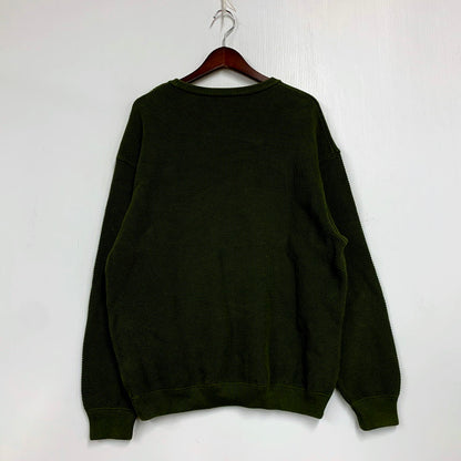 【中古品】【メンズ】 KANOKO MOSS STITCH CREW 2003-027 鹿の子 モスステッチ クルー 長袖 トップス 140-250216-as-29-izu サイズ：2 カラー：グリーン 万代Net店