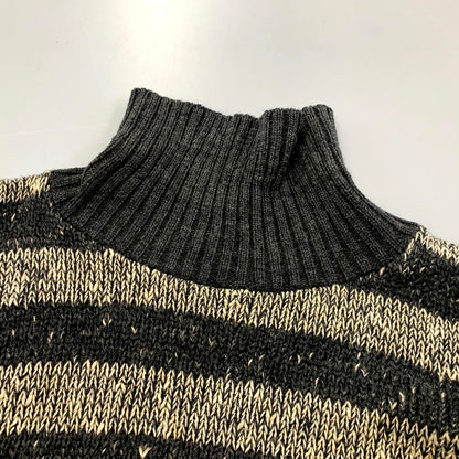 【中古品】【メンズ】 CROSSINGS クロッシングス 90S TURTLE NECK BORDER KNIT タートルネック ボーダーニット USA製 長袖 トップス 146-250216-as-31-izu サイズ：XL カラー：グレー系 万代Net店
