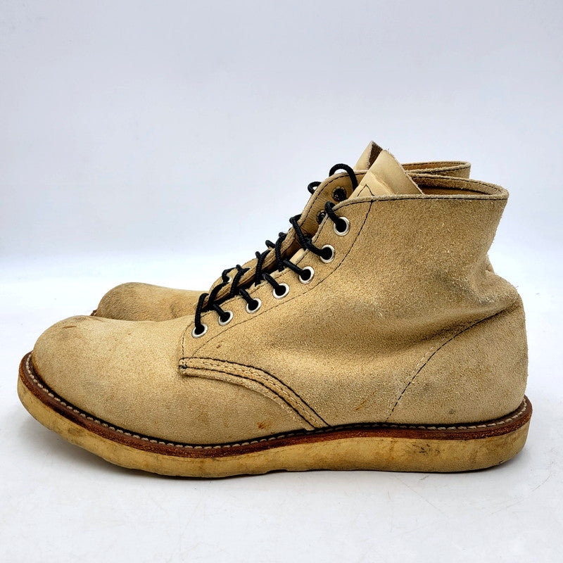 【現状渡し品】【メンズ/レディース】 RED WING レッドウィング 6INCH PLAIN TOE TAN ROUGH OUT SUEDE 8167 6インチ プレーントゥ タンラフアウト スエード USA製 2012年製 ブーツ シューズ 靴 164-250216-as-24-izu サイズ：26cm カラー：ベージュ 万代Net店