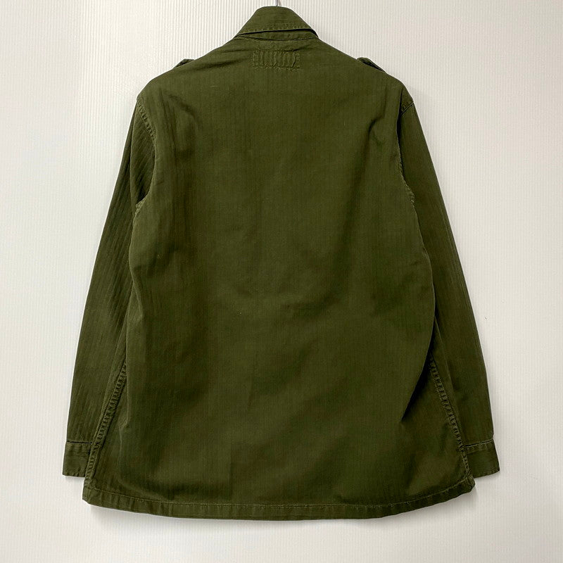 【中古品】【メンズ】  DUTCH ARMY ダッチアーミー オランダ軍 70S HERRINGBONE TWILL MILITARY JACKET ヘリンボーン ツイル ミリタリージャケット アウター 146-250218-as-11-izu サイズ：96-100 カラー：グリーン 万代Net店