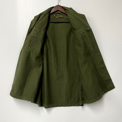 【中古品】【メンズ】  DUTCH ARMY ダッチアーミー オランダ軍 70S HERRINGBONE TWILL MILITARY JACKET ヘリンボーン ツイル ミリタリージャケット アウター 146-250218-as-11-izu サイズ：96-100 カラー：グリーン 万代Net店