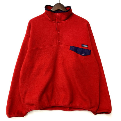 【中古品】【メンズ】 patagonia パタゴニア 90S SYNCHILLA SNAP-T PULLOVER 25450 シンチラ スナップT プルオーバー 1996年製 144-250217-as-18-izu サイズ：L カラー：レッド 万代Net店