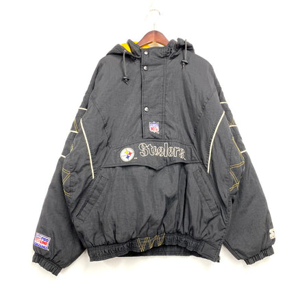 【中古品】【メンズ】  STARTER スターター NFL 90S STEELERS ANORAK JACKET アノラックジャケット アウター 146-250217-as-15-izu サイズ：XL カラー：ブラック 万代Net店