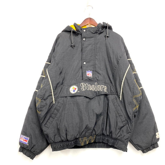 【中古品】【メンズ】  STARTER スターター NFL 90S STEELERS ANORAK JACKET アノラックジャケット アウター 146-250217-as-15-izu サイズ：XL カラー：ブラック 万代Net店