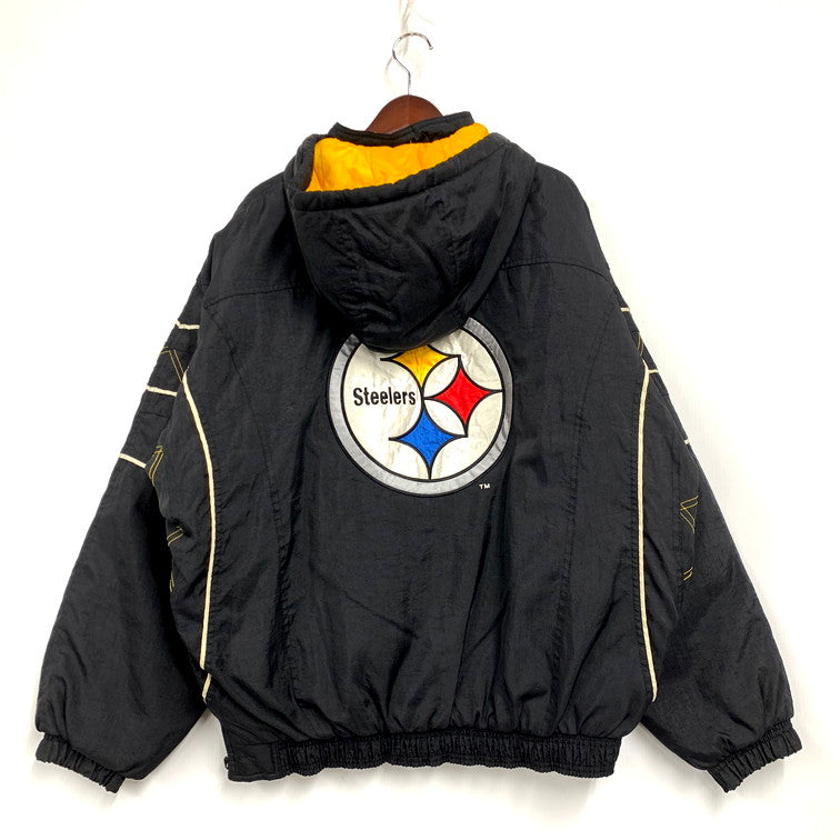 【中古品】【メンズ】  STARTER スターター NFL 90S STEELERS ANORAK JACKET アノラックジャケット アウター 146-250217-as-15-izu サイズ：XL カラー：ブラック 万代Net店