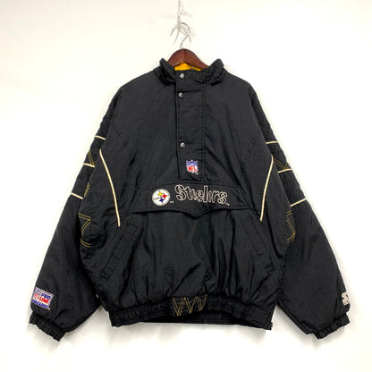 【中古品】【メンズ】  STARTER スターター NFL 90S STEELERS ANORAK JACKET アノラックジャケット アウター 146-250217-as-15-izu サイズ：XL カラー：ブラック 万代Net店