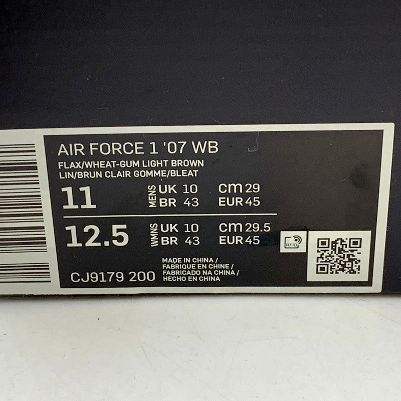 【中古品】【メンズ】 NIKE ナイキ AIR FORCE 1 '07 WB CJ9179-200 エア フォース 1 '07 WB スニーカー シューズ 靴 160-250219-as-07-izu サイズ：29cm カラー：FLAX/WHEAT-GUM LIGHT BROWN 万代Net店