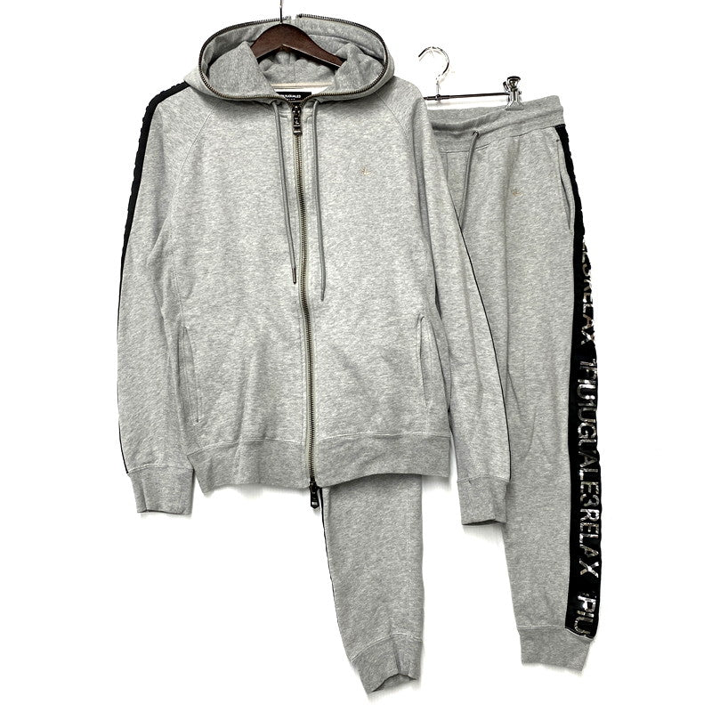 【中古品】【メンズ】 1piu1uguale3 ウノピュウノウグァーレトレ SIDE LINE SWEAT SET UP サイドライン パーカー スウェット セットアップ 140-250218-as-18-izu サイズ：XXL カラー：グレー 万代Net店