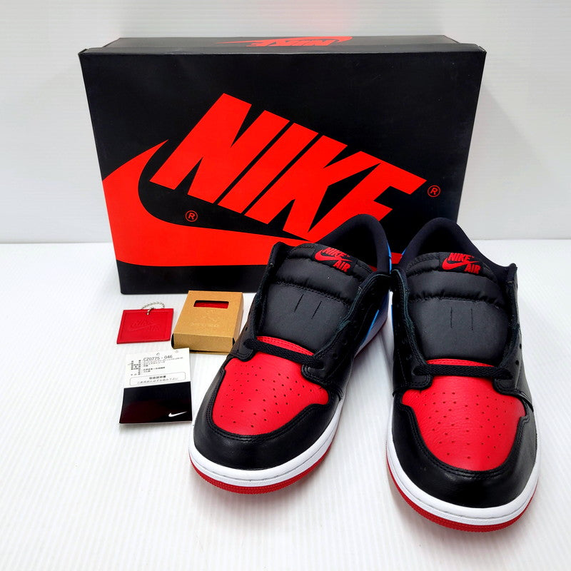 【中古美品】【メンズ】 NIKE ナイキ WMNS AIR JORDAN 1 RETRO LOW OG CZ0775-046 ウィメンズ エア ジョーダン 1 レトロ ロー OG スニーカー シューズ 靴 160-250218-as-28-izu サイズ：29cm カラー：BLACK/DK POWDER BLUE-GYM RED 万代Net店