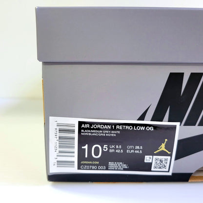 【中古美品】【メンズ】 NIKE ナイキ AIR JORDAN 1 RETRO LOW OG CZ0790-003 エア ジョーダン 1 レトロ ロー OG スニーカー シューズ 靴 160-250218-as-24-izu サイズ：28.5cm カラー：BLACK/MEDIUM GREY-WHITE 万代Net店