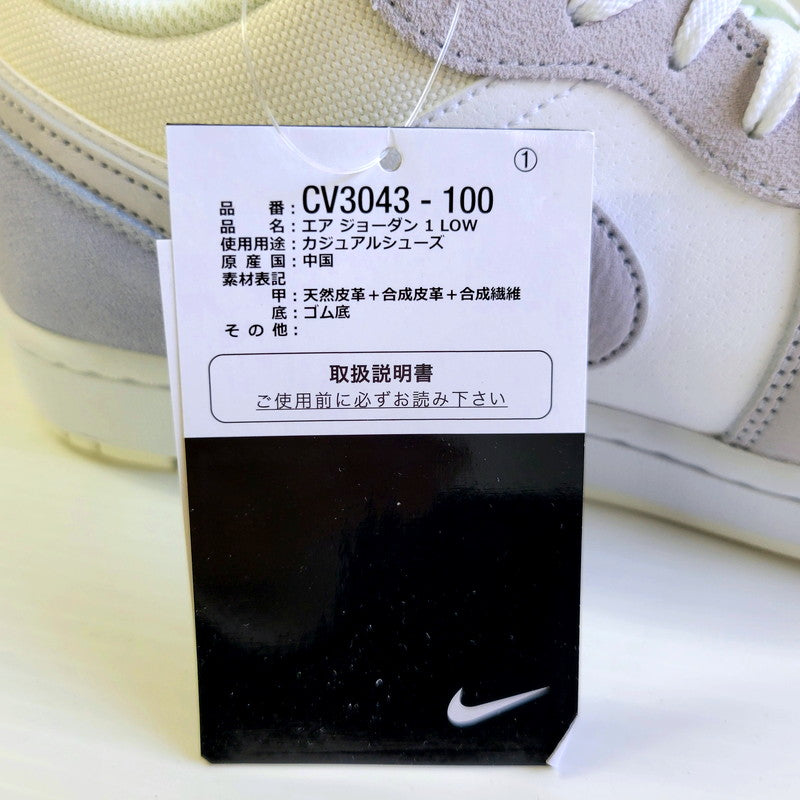 【中古美品】【メンズ】 NIKE ナイキ AIR JORDAN 1 LOW CV3043-100 エア ジョーダン 1 ロー スニーカー シューズ 靴 160-250218-as-25-izu サイズ：28.5cm カラー：WHITE/SKY GREY-FOOTBALL GREY 万代Net店