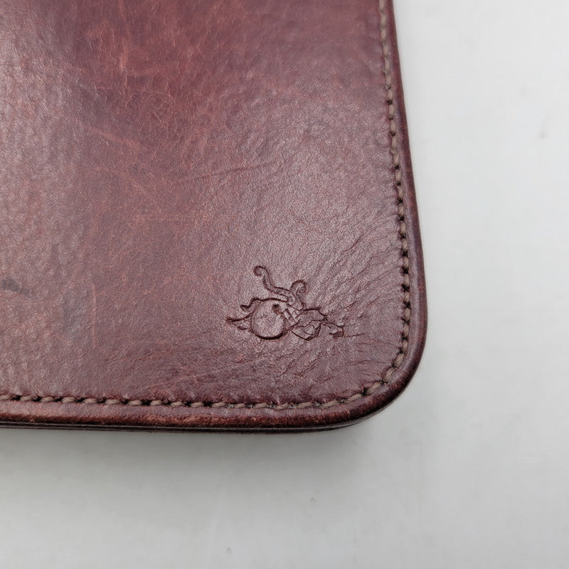 【中古品】【メンズ/レディース】 革蛸謹製 MIDDLE LEATHER WALLET ミドル レザー ウォレット 紅月 財布 200-250219-as-35-izu カラー：レッドブラウン系 万代Net店