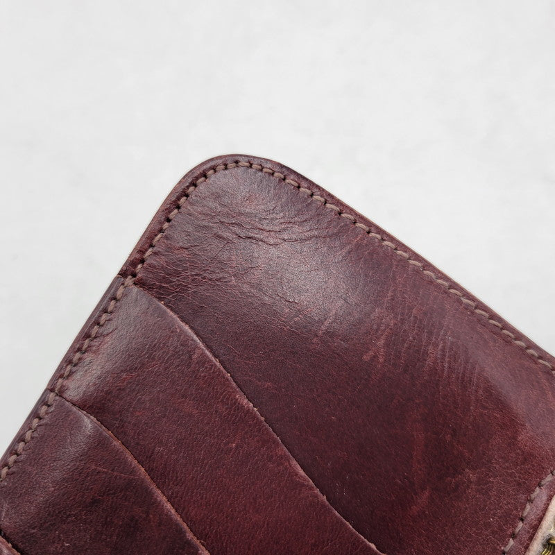 【中古品】【メンズ/レディース】 革蛸謹製 MIDDLE LEATHER WALLET ミドル レザー ウォレット 紅月 財布 200-250219-as-35-izu カラー：レッドブラウン系 万代Net店