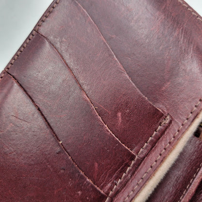 【中古品】【メンズ/レディース】 革蛸謹製 MIDDLE LEATHER WALLET ミドル レザー ウォレット 紅月 財布 200-250219-as-35-izu カラー：レッドブラウン系 万代Net店