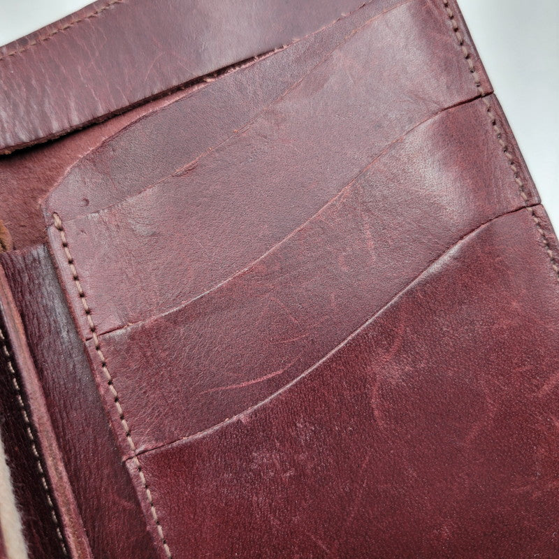 【中古品】【メンズ/レディース】 革蛸謹製 MIDDLE LEATHER WALLET ミドル レザー ウォレット 紅月 財布 200-250219-as-35-izu カラー：レッドブラウン系 万代Net店