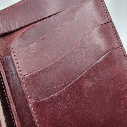 【中古品】【メンズ/レディース】 革蛸謹製 MIDDLE LEATHER WALLET ミドル レザー ウォレット 紅月 財布 200-250219-as-35-izu カラー：レッドブラウン系 万代Net店