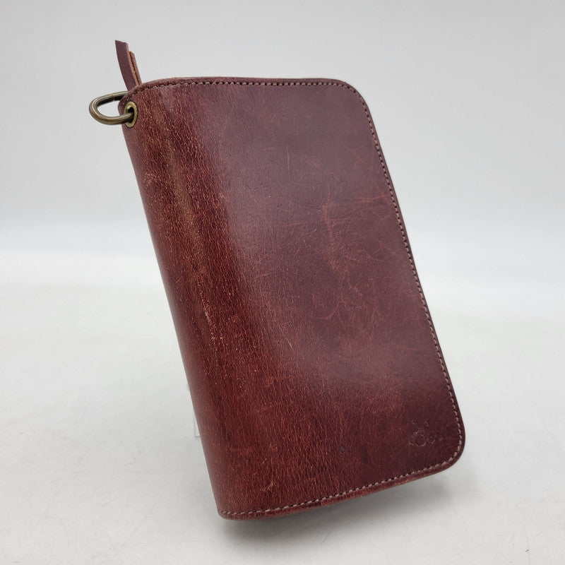 【中古品】【メンズ/レディース】 革蛸謹製 MIDDLE LEATHER WALLET ミドル レザー ウォレット 紅月 財布 200-250219-as-35-izu カラー：レッドブラウン系 万代Net店