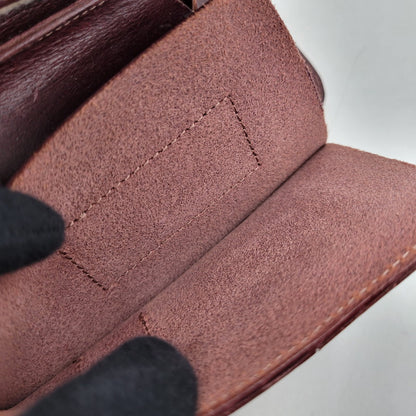 【中古品】【メンズ/レディース】 革蛸謹製 MIDDLE LEATHER WALLET ミドル レザー ウォレット 紅月 財布 200-250219-as-35-izu カラー：レッドブラウン系 万代Net店