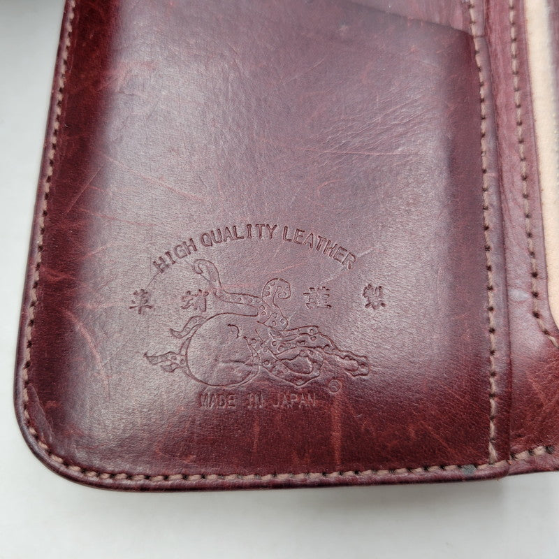 【中古品】【メンズ/レディース】  革蛸謹製 MIDDLE LEATHER WALLET ミドル レザー ウォレット 紅月 財布 200-250219-as-35-izu カラー：レッドブラウン系 万代Net店