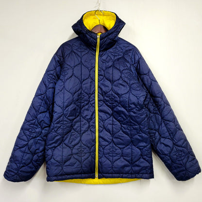 【中古品】【メンズ】  OLD A BATHING APE オールド  アベイシングエイプ REVERSIBLE QUILTING HOODED JACKET リバーシブル キルティング フーデッド ジャケット アウター 142-250219-as-04-izu サイズ：XL カラー：イエロー×ネイビー 万代Net店