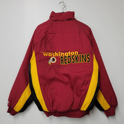 【中古品】【メンズ】  LOGO7 ロゴセブン REDSKINS HOODED DOWN JACKET レッドスキンズ フーデッド ダウンジャケット アウター 146-250219-as-42-izu サイズ：M カラー：レッド 万代Net店