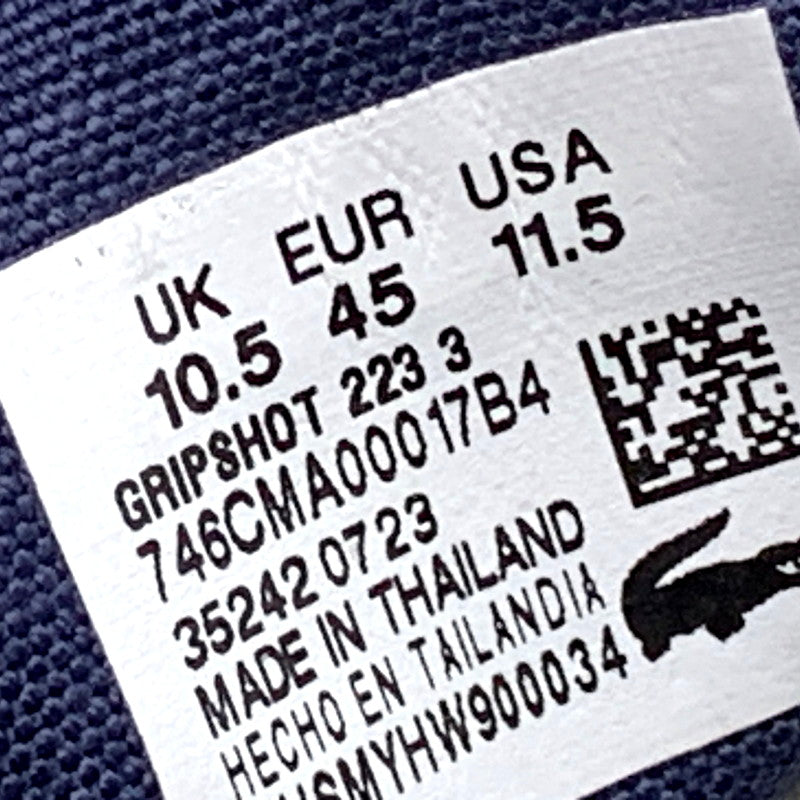 【中古美品】【メンズ】 LACOSTE ラコステ GRIPSHOT 46CMA0001 グリップショット スニーカー シューズ 靴 162-250219-as-13-izu サイズ：UK10.5/28.5cm カラー：NVY/DK GRN 万代Net店