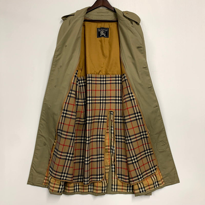 【中古品】【メンズ】 Burberrys バーバリーズ WOOL CHECK LINER BELTED SOUTIEN COLLAR COAT ウール チェックライナー ステンカラー コート ジャケット アウター 141-250221-ay-08-izu カラー：グリーン系 万代Net店