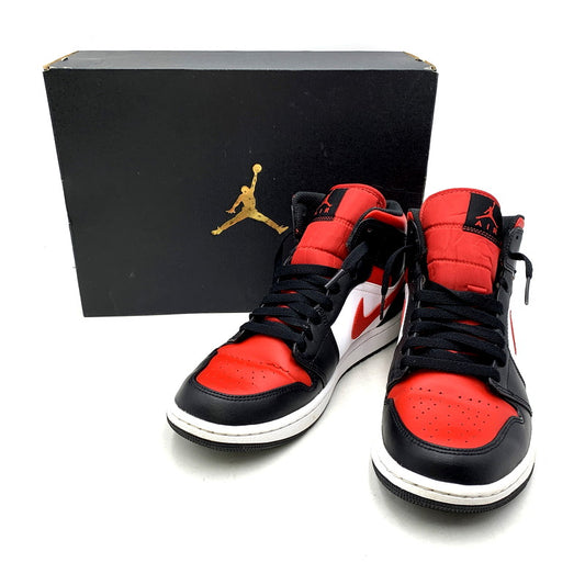 【中古品】【メンズ】 NIKE ナイキ AIR JORDAN 1 MID 554724-079 エアジョーダン 1 ミッド スニーカー シューズ 靴 160-250221-ay-01-izu サイズ：27.5cm カラー：BLACK/FIRE RED-WHITE 万代Net店