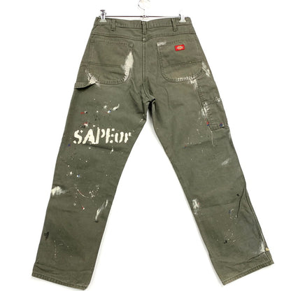 【中古品】【メンズ】  SAPEUR サプール × DICKIES ディッキーズ DUCK PAINTER PANTS 1939RMS ダックペインターパンツ メキシコ製 ズボン ボトムス 153-250221-ay-18-izu サイズ：34×32 カラー：カーキ 万代Net店