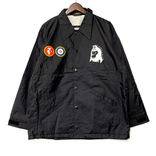 【現状渡し品】【メンズ】 A BATHING APE アベイシングエイプ 90S COACH JACKET NIGO期 コーチジャケット アウター 142-250222-as-20-izu サイズ：M カラー：ブラック 万代Net店