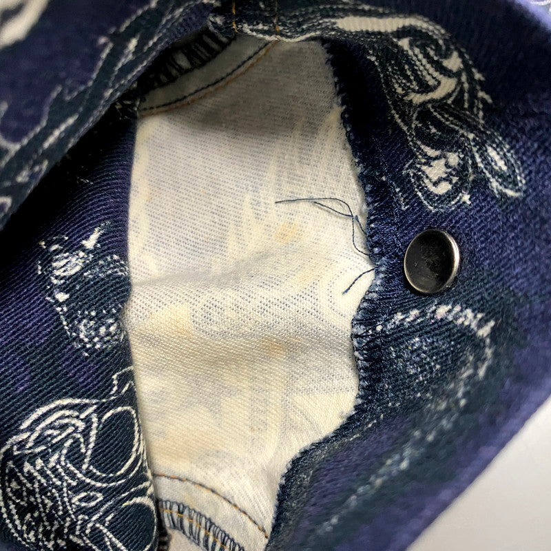 【現状渡し品】【メンズ】 GAULTIER JEAN'S ゴルチェジーンズ TATTOO GRAPHIC PRINT SHORT TRUCKER JACKET タトゥー グラフィック プリント ショート トラッカージャケット 日本製 168-250223-as-16-izu サイズ：48 カラー：ネイビー系 万代Net店