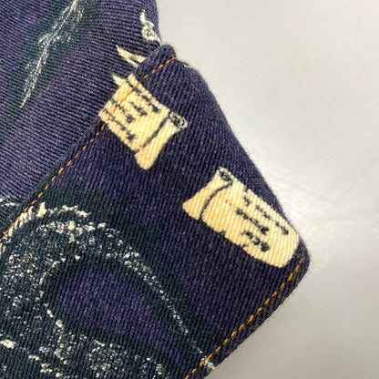 【現状渡し品】【メンズ】 GAULTIER JEAN'S ゴルチェジーンズ TATTOO GRAPHIC PRINT SHORT TRUCKER JACKET タトゥー グラフィック プリント ショート トラッカージャケット 日本製 168-250223-as-16-izu サイズ：48 カラー：ネイビー系 万代Net店