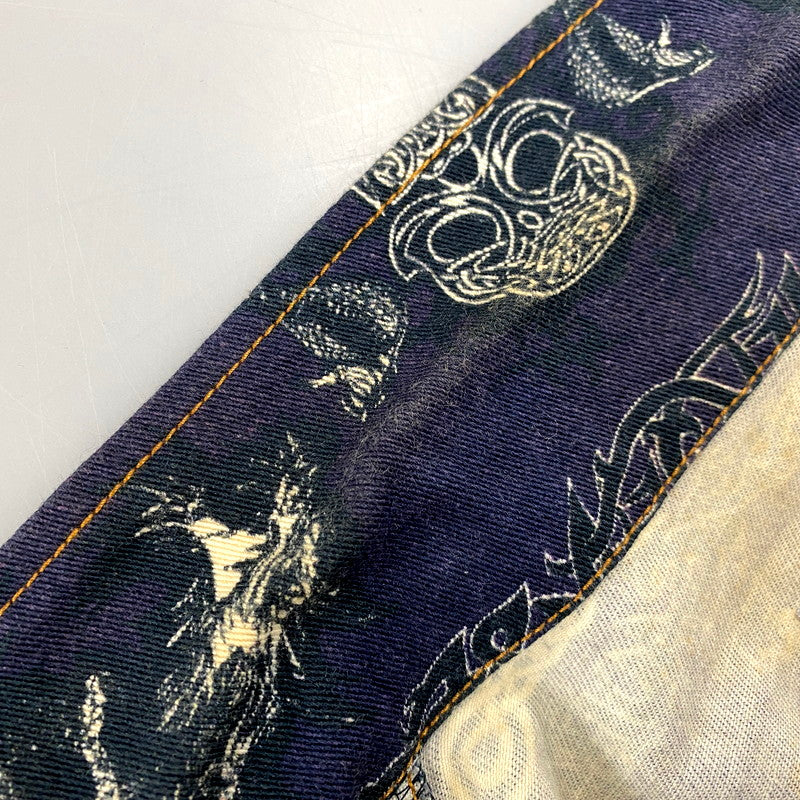 【現状渡し品】【メンズ】 GAULTIER JEAN'S ゴルチェジーンズ TATTOO GRAPHIC PRINT SHORT TRUCKER JACKET タトゥー グラフィック プリント ショート トラッカージャケット 日本製 168-250223-as-16-izu サイズ：48 カラー：ネイビー系 万代Net店