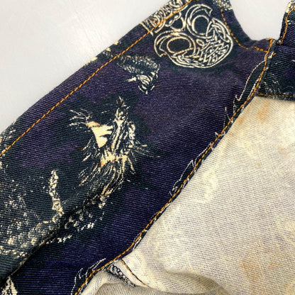 【現状渡し品】【メンズ】 GAULTIER JEAN'S ゴルチェジーンズ TATTOO GRAPHIC PRINT SHORT TRUCKER JACKET タトゥー グラフィック プリント ショート トラッカージャケット 日本製 168-250223-as-16-izu サイズ：48 カラー：ネイビー系 万代Net店