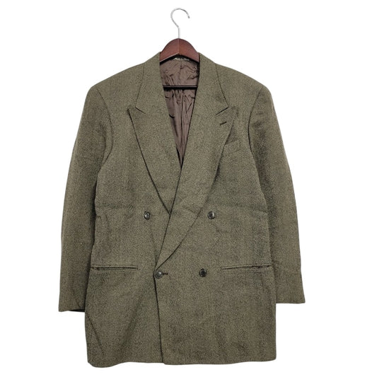 【中古品】【メンズ】 Emporio Armani エンポリオ・アルマーニ RAYON WOOL BLEND DOUBLE TAILORED JACKET レーヨン ウール ブレンド ダブル テーラードジャケット 141-250224-as-01-izu サイズ：46REG カラー：カーキ系 万代Net店