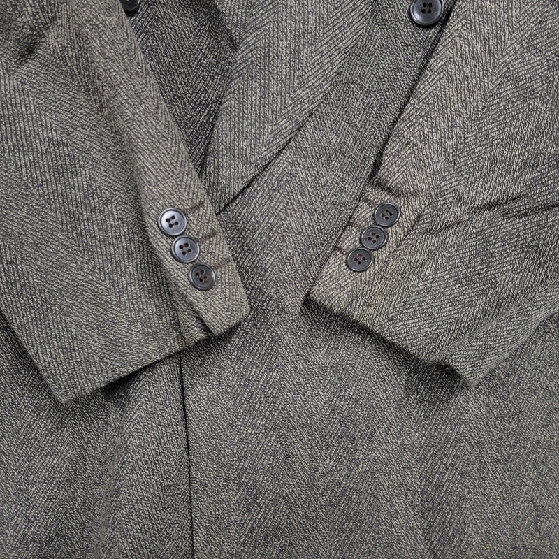 【中古品】【メンズ】 Emporio Armani エンポリオ・アルマーニ RAYON WOOL BLEND DOUBLE TAILORED JACKET レーヨン ウール ブレンド ダブル テーラードジャケット 141-250224-as-01-izu サイズ：46REG カラー：カーキ系 万代Net店