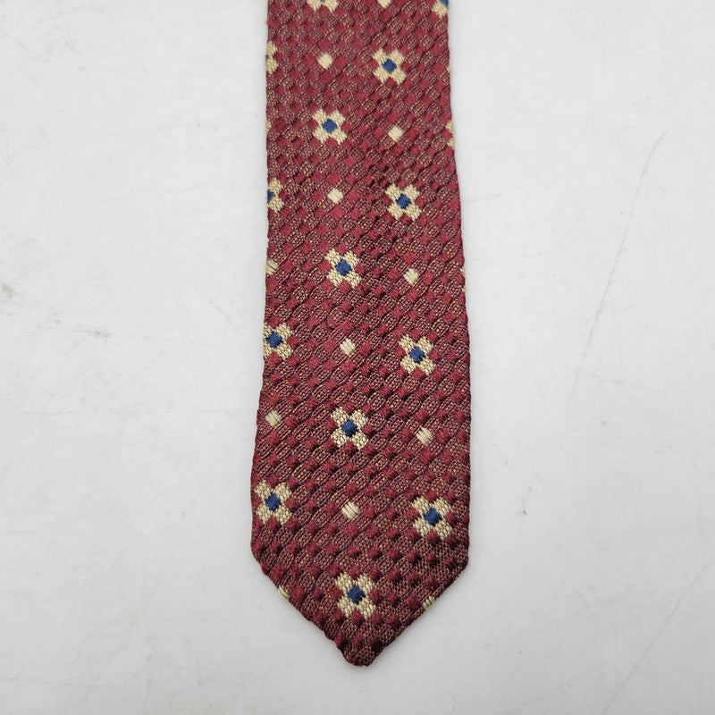 【中古品】【メンズ】 SILK NECKTIE シルクネクタイ 小物 208-250222-as-34-izu カラー：レッド系 万代Net店