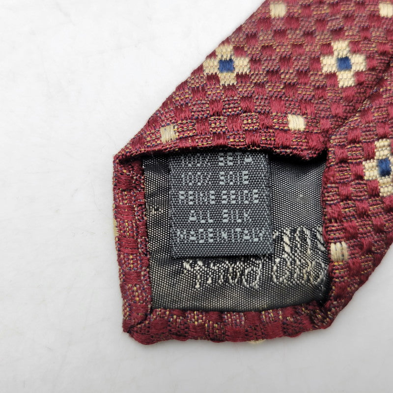 【中古品】【メンズ】 SILK NECKTIE シルクネクタイ 小物 208-250222-as-34-izu カラー：レッド系 万代Net店