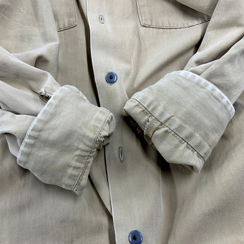 【中古品】【メンズ】 BRONZE AGE ブロンズエイジ 80S WORK SHIRT ワークシャツ USA製 長袖 トップス 146-250222-as-26-izu サイズ：L カラー：ベージュ 万代Net店
