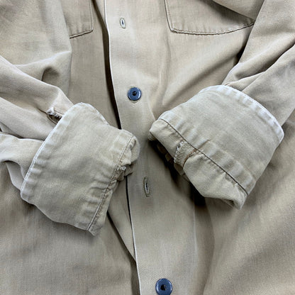 【中古品】【メンズ】 BRONZE AGE ブロンズエイジ 80S WORK SHIRT ワークシャツ USA製 長袖 トップス 146-250222-as-26-izu サイズ：L カラー：ベージュ 万代Net店