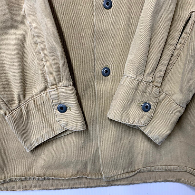 【中古品】【メンズ】 BRONZE AGE ブロンズエイジ 80S WORK SHIRT ワークシャツ USA製 長袖 トップス 146-250222-as-26-izu サイズ：L カラー：ベージュ 万代Net店