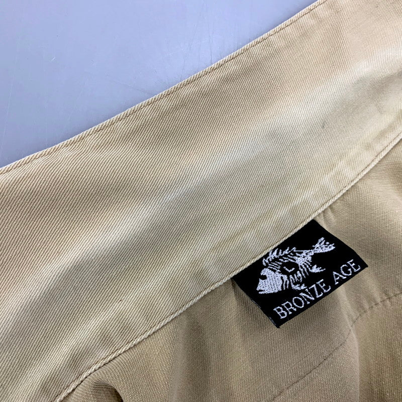 【中古品】【メンズ】 BRONZE AGE ブロンズエイジ 80S WORK SHIRT ワークシャツ USA製 長袖 トップス 146-250222-as-26-izu サイズ：L カラー：ベージュ 万代Net店