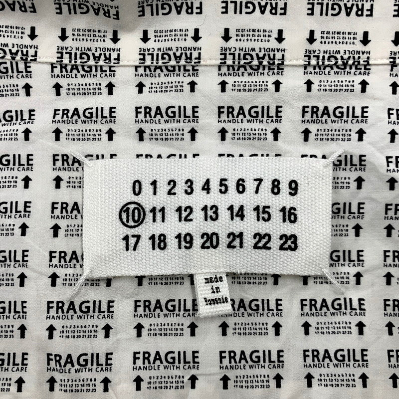 【中古品】【メンズ】  MAISON MARGIELA メゾン マルジェラ 19AW FRAGILE PRINT VACATION SHIRT S50DL0385 プリント バケーション シャツ 半袖 トップス 141-250222-as-19-izu サイズ：43 カラー：ホワイト系 万代Net店