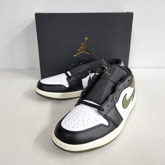 【中古美品】【メンズ】 NIKE ナイキ AIR JORDAN 1 LOW 553558-092 エア ジョーダン 1 ロー スニーカー シューズ 靴 160-250223-as-08-izu サイズ：27cm カラー：BLACK/WHITE-MEDIUM OLIVE 万代Net店