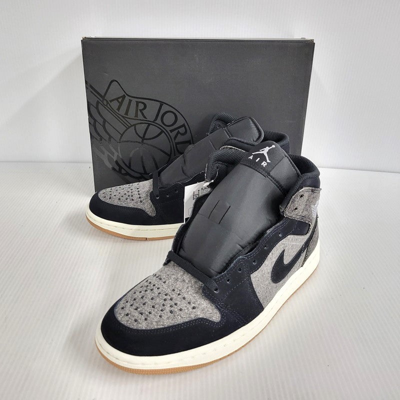 【中古美品】【メンズ】 NIKE ナイキ AIR JORDAN 1 MID SE V2 HJ4363-001 エアジョーダン1 ミッド SE V2 スニーカー シューズ 靴 160-250223-as-07-izu サイズ：27cm カラー：BLACK/BLACK-SAIL-GUM MED BROWN 万代Net店