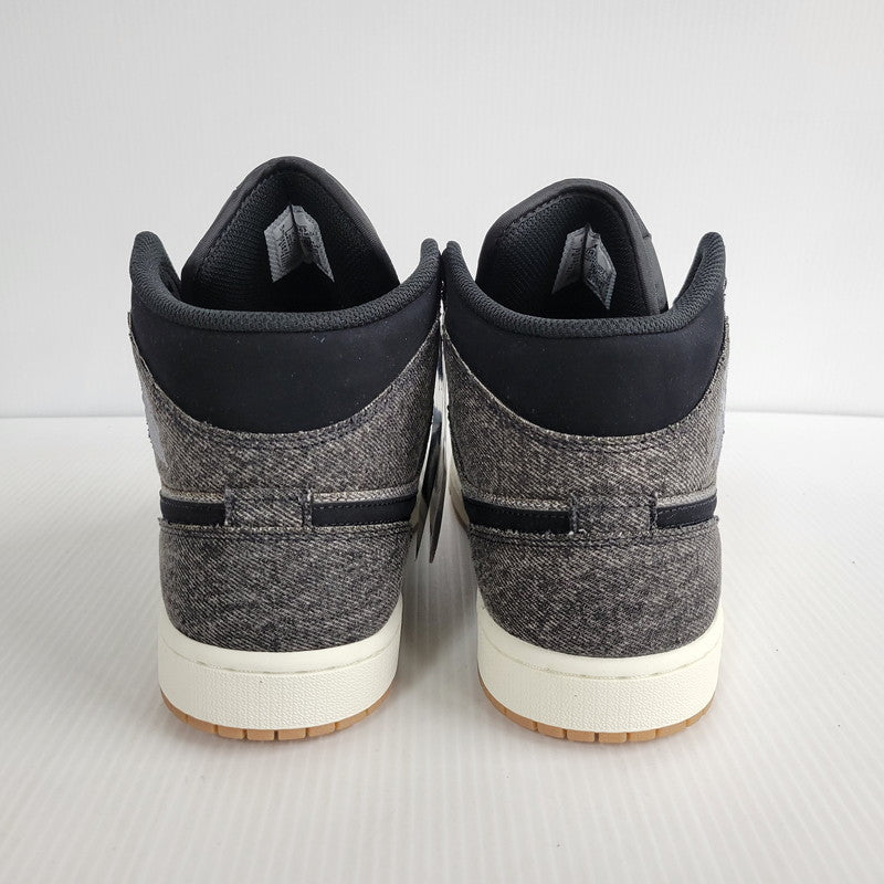 【中古美品】【メンズ】 NIKE ナイキ AIR JORDAN 1 MID SE V2 HJ4363-001 エアジョーダン1 ミッド SE V2 スニーカー シューズ 靴 160-250223-as-07-izu サイズ：27cm カラー：BLACK/BLACK-SAIL-GUM MED BROWN 万代Net店