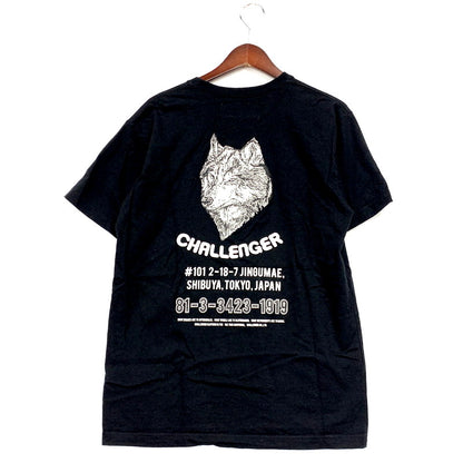 【中古品】【メンズ】 CHALLENGER チャレンジャー WOLF SS TEE ウルフ ショートスリーブ Tシャツ 半袖 トップス 142-250301-as-22-izu サイズ：L カラー：ブラック 万代Net店