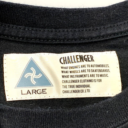 【中古品】【メンズ】 CHALLENGER チャレンジャー WOLF SS TEE ウルフ ショートスリーブ Tシャツ 半袖 トップス 142-250301-as-22-izu サイズ：L カラー：ブラック 万代Net店