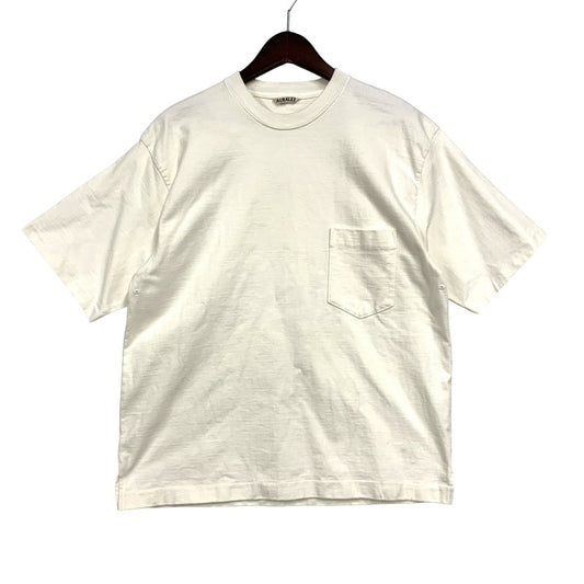 【中古品】【メンズ】  AURALEE オーラリー STAND-UP TEE A6ST01SU スタンドアップTシャツ 半袖 トップス 140-250226-as-03-izu サイズ：3 カラー：ホワイト 万代Net店